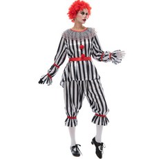 PARTY COSTUME 黑白條紋小丑角色扮演服裝 HR201