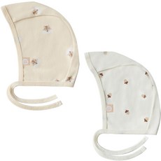 BABY&I 新生兒四季帽 荷葉邊帽 2件組