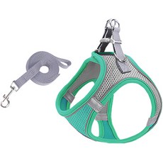 Petconomy 狗狗反光X型魔鬼氈胸背帶套組, 薄荷綠, 1個