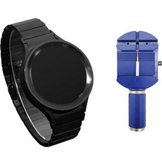 STAR SHIELD 智能手錶翼形鏈環手鍊金屬錶帶 20 毫米 + 長度調節工具套組, 黑色（錶帶）