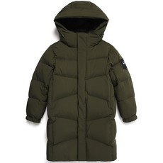 BLACKYAK KIDS 童款中長版側拉鍊開衩絎縫連帽羽絨外套