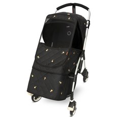 Manito 嬰兒車刺繡加厚冬季防雨罩, 1入, Little Pear Black