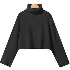 Lemon Soul 女款 Mama 寬鬆版型蜂巢針織高領短版針織衫