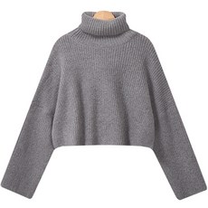 Lemon Soul 女款 Mama 寬鬆版型蜂巢針織高領短版針織衫