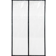 QUECHUNG 拉鍊式玄關門透明防風塑膠布 黑色 300 x 165 cm, 1個