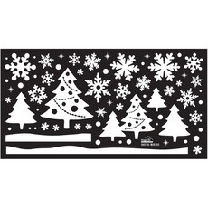 SHEET NARA 聖誕圖案貼紙 白色聖誕樹 SWST-065 3入, 白色, 1個