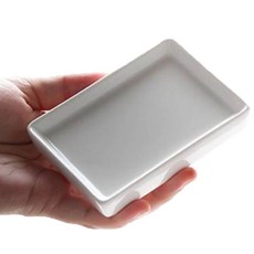 Bluestomer 水彩顏料調色盤 F型 白色 10.5 x 7.6 x 1.8 cm, 1格, 1個