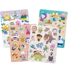 韓國 B&C Pororo與朋友們 職業磁鐵板4件組, 混合顏色, 1個