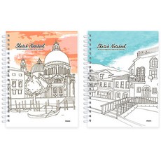 misoro 5000素描筆記2263橙+薄荷套組, 1套