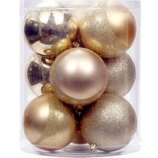 珍珠聖誕大號樹球裝飾套組, 金黃色