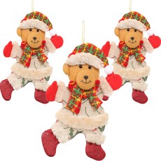 Selene 舞會派對聖誕樹裝飾熊 3入, 混色, 3個