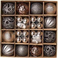 MINIMAXI 聖誕裝飾球組, 銀色