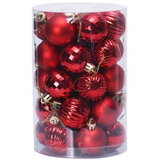 圓球造型聖誕樹裝飾, 紅色的, 1組