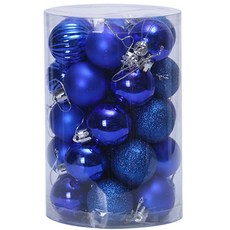 圓球造型聖誕樹裝飾, 藍色, 1組