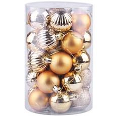 圓球造型聖誕樹裝飾, 金黃色, 1組