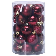 圓球造型聖誕樹裝飾, 酒紅色, 1組