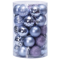 圓球造型聖誕樹裝飾, 薰衣草紫, 1組