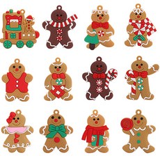 薑餅人造型聖誕樹吊飾組, 混合顏色