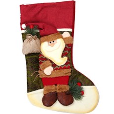 리치오션 제일상점 크리스마스 입체느낌 양말 장식 산타, 혼합색상, 1개