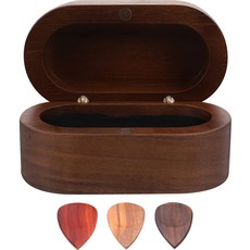 Make Me 木質撥片 + 收納盒套組 深棕色, 1套