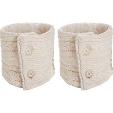 ECTACO Heat Neck麻花針織USB充電式發熱圍巾 2入, 象牙白, MSIP-REI-NTL_WARM1