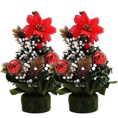 聖誕迷你樹擺飾 E款 2入, 混合顏色