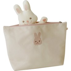 ChezBebe 刺繡化妝包 小兔款, 象牙白