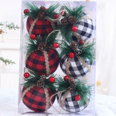 minimaxi 格紋聖誕球裝飾組, 混合顏色