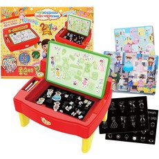 韓國 B&C Kongsuni 小荳子發光畫畫書桌, 紅色