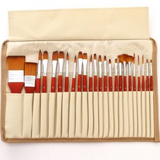 MAKE MINE 尼龍刷具組 透明紅桿 + 黃色布袋組, 1套, 24 x 35.5 cm