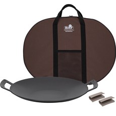 Baf 電磁爐適用鑄鐵Peak塗層深型烤盤 38cm + 收納袋 + 矽膠把手 2入組, 直徑 38公分