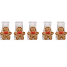 다사바바 크리스마스 투명 밀봉 클립 진저브래드, 1개입, 5개