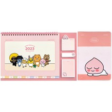 KAKAO FRIENDS 2023 年特別台歷 + 月事本套組, 1套, Pink（日曆）、Apeach（規劃師）