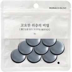 MONACO OLIVE 防噪音家具墊片 圓形 8入, 1包