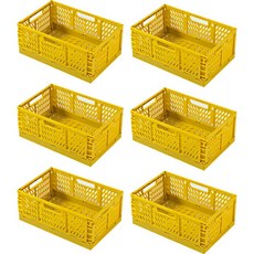 마이닝 다용도 접이식 밀크 수납 폴딩박스, 머스타드옐로우, 6개