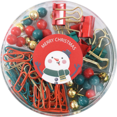 다사바바 크리스마스 사무용품 원형 플랫 박스, 1세트