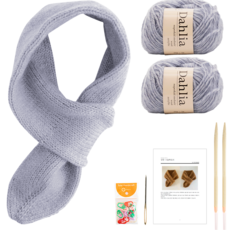 yarna 달리아 너음 목도리 DIY 키트 세트, 1세트, 111 라이트블루