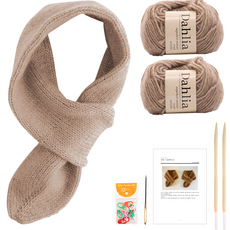 yarna 달리아 너음 목도리 DIY 키트 세트, 1세트, 105 그레이베이지