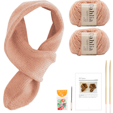 Yarna 圍脖披肩針織DIY組, 1套, 102桃粉色
