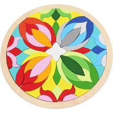 Todolibro 花形狀木製多色拼圖, 72件, 1個