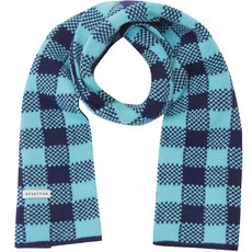 Benetton Kids 兒童格子針織圍巾 QCMFP2261BL