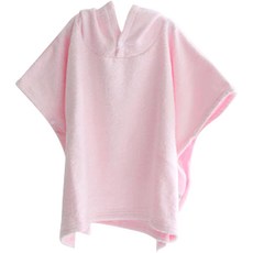 moms nature 嬰兒竹纖維連帽斗篷浴袍 L號, 1入, 粉色