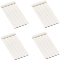 J4 牛皮便攜式迷你橫線筆記本 50張, 4個, 棕色