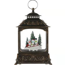 MORIANN 方形自動吹雪燈光音樂盒, 雪人棕色