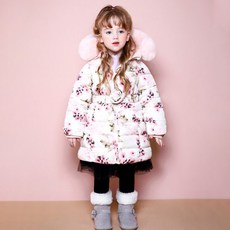 JELISPOON 女童綻放微凝膠長款棉衣+腰帶套裝