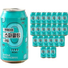 원에이엠 스파클링 캔 라임 탄산음료, 355ml, 24개