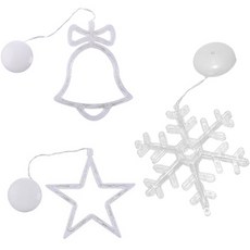 聖誕櫥窗裝飾造型LED燈 3入, 鐘聲，雪花，星星