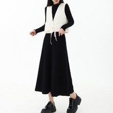 메이첼 포켓 플라워 누빔 조끼 베스트 01630