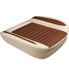 River Fox 車用全車型通用 菱格紋打孔座椅防染色頂級PU皮革坐墊, 棕色, 1個