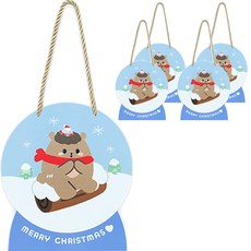 도나앤데코 포랭 크리스마스 워터볼 선물포장 미니 핸들박스 5p + 골드끈 5p 세트, 1세트, 블루 비크포그